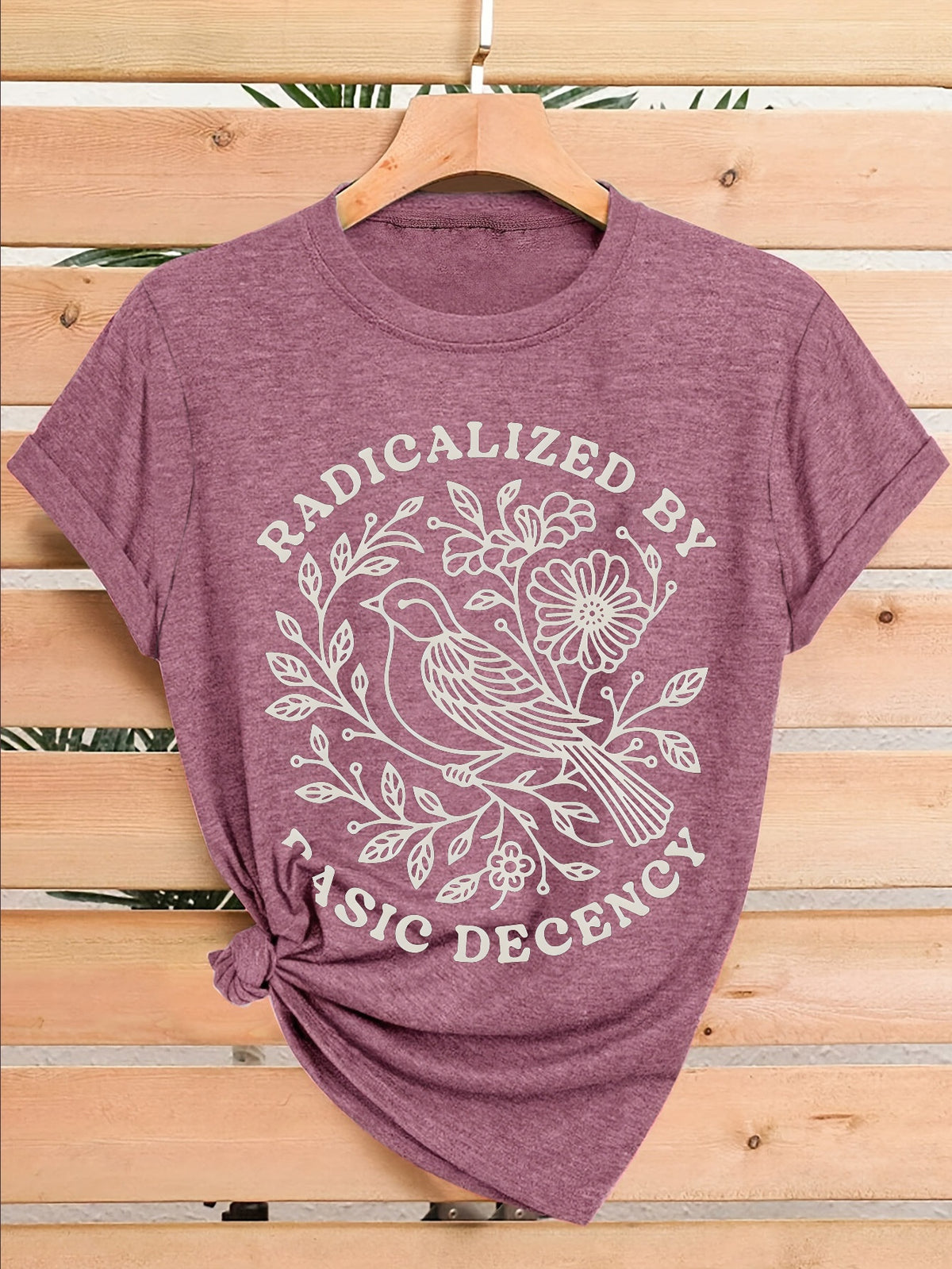 Bird Graphic Print T-Shirt Women Short Sleeve Crew Neck Casual Commute Top Minimalist Tee Spring Summer Fall S-XXL