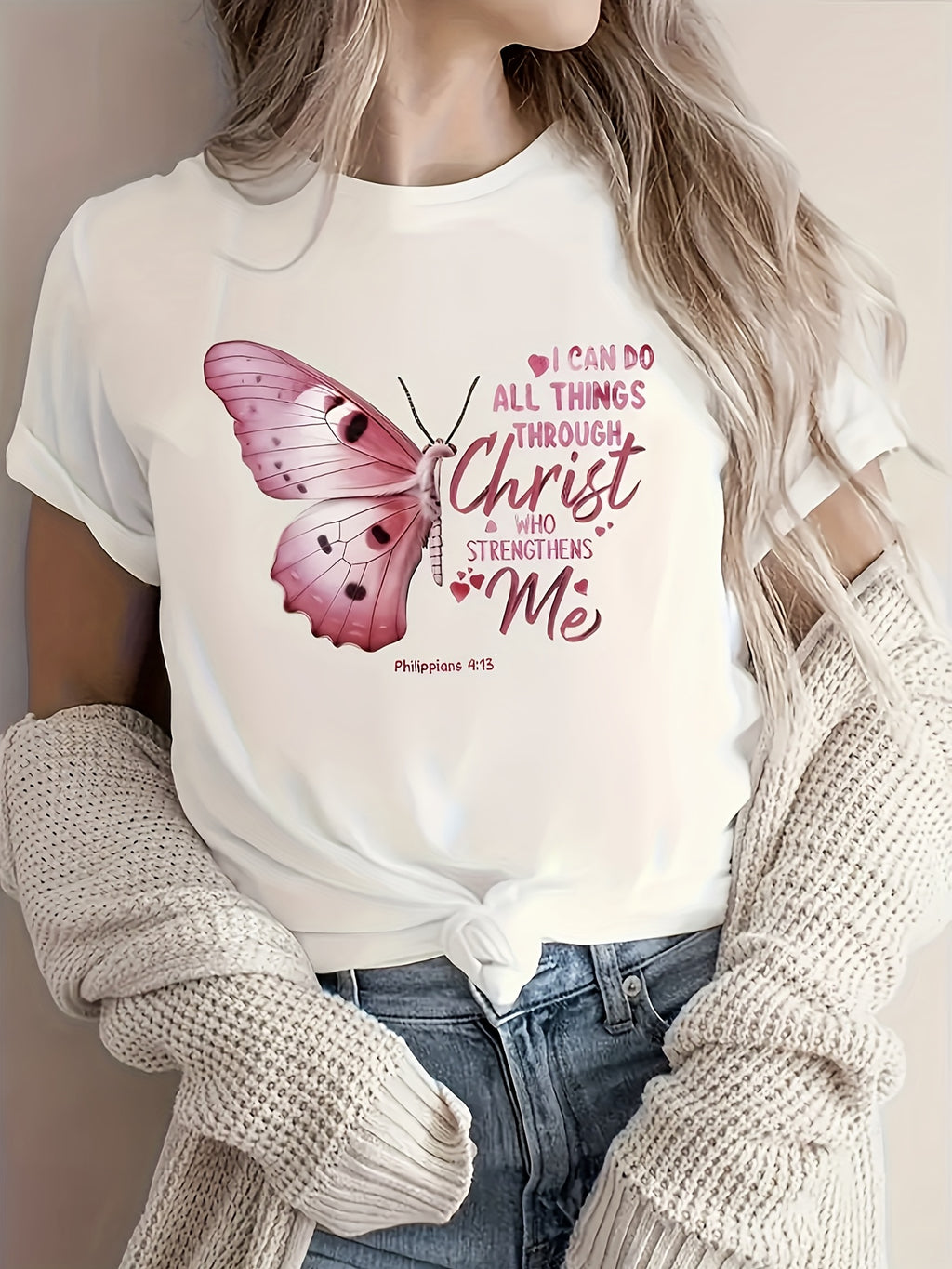 Bible Verse Letter Print T-Shirt Women Casual Short Sleeve Crew Neck Christian Graphic Tee Faith Layering Top S-XXL
