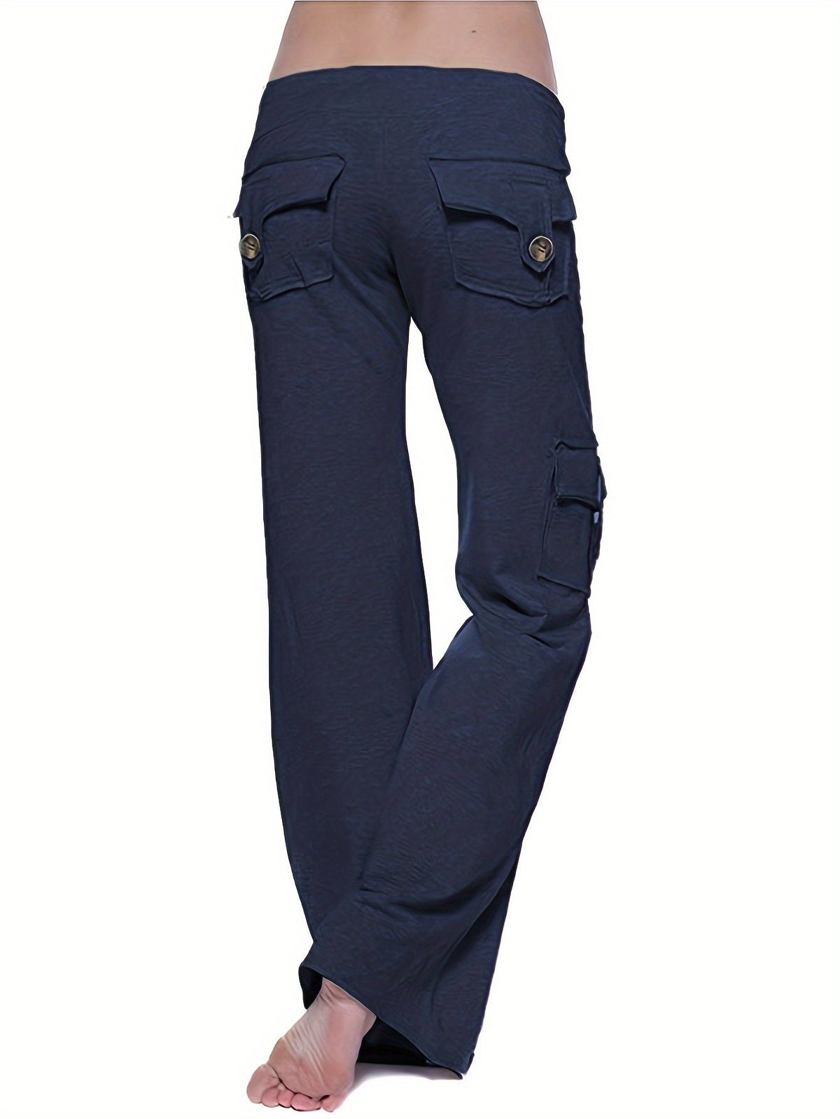 High Waist Wide Leg Sweatpants for Women – Loose Jogger Pants with 4 Button Pockets, Elastic Waist Casual Streetwear Hiking Outdoor Everyday Lounge Pants, Plus Size Comfortable Bottoms S-XXL