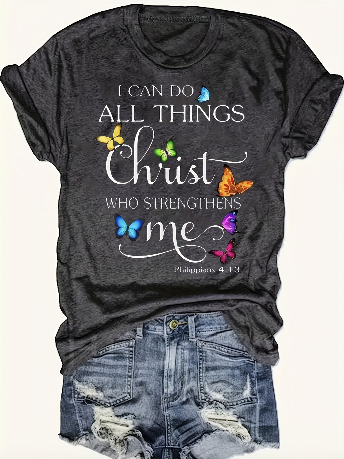 Bible Verse Letter Print T-Shirt Women Casual Short Sleeve Crew Neck Christian Graphic Tee Faith Layering Top S-XXL