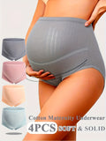 Maternity Underwear Set 4 Pack Women Seamless Lace Trim Mid Rise Pregnancy Panties Soft Stretch Comfortable Briefs