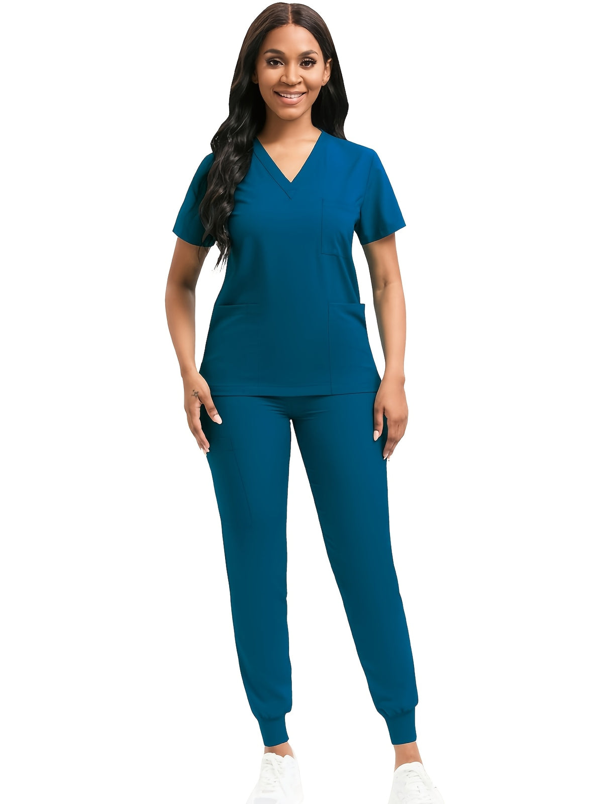Women Scrub Set V-Neck Top & Jogger Pants 2pcs Nursing Uniform Suit Workwear for Hospital Dental Clinic Pet Clinic | Mira Roam