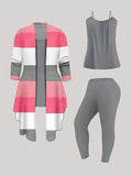 3 Piece Outfit Set Women Casual Fashionable Matching Tracksuit Spring Summer Fall Loungewear Coord Set S-XXL All Season