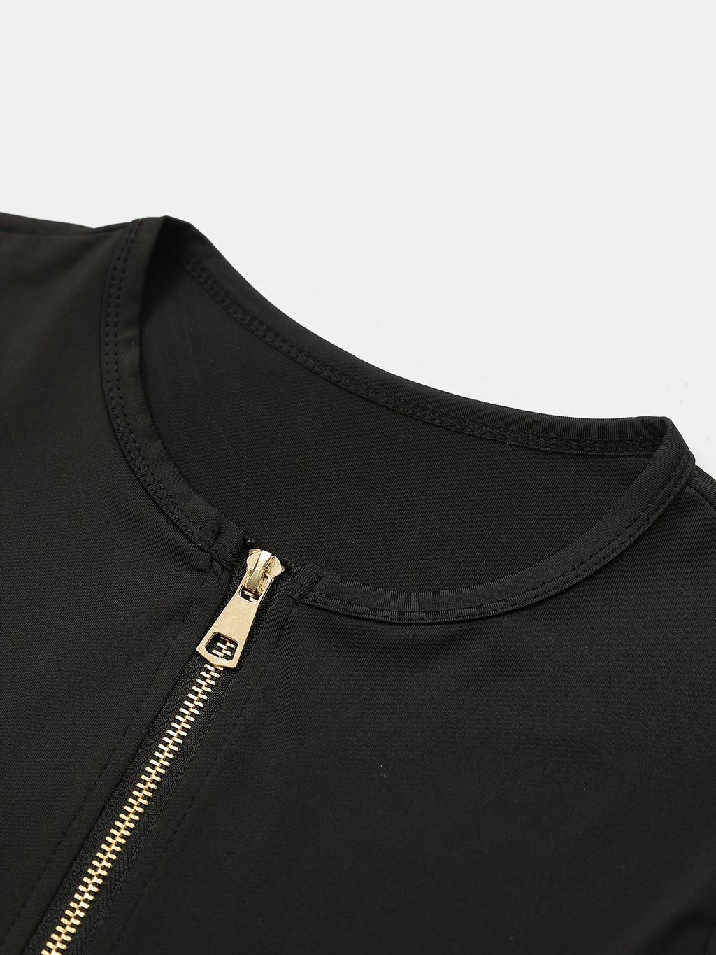 Women's Slim Fit Boat Neck Zipper Dress Short Sleeve Elegant Mid-Length Casual Dress Spring Summer Autumn