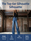High Waist Wide Leg Jeans Women Metal Ring Draped Loose Straight Streetwear Denim Pants Figure Flattering Light Blue Blue Black XS-XXL
