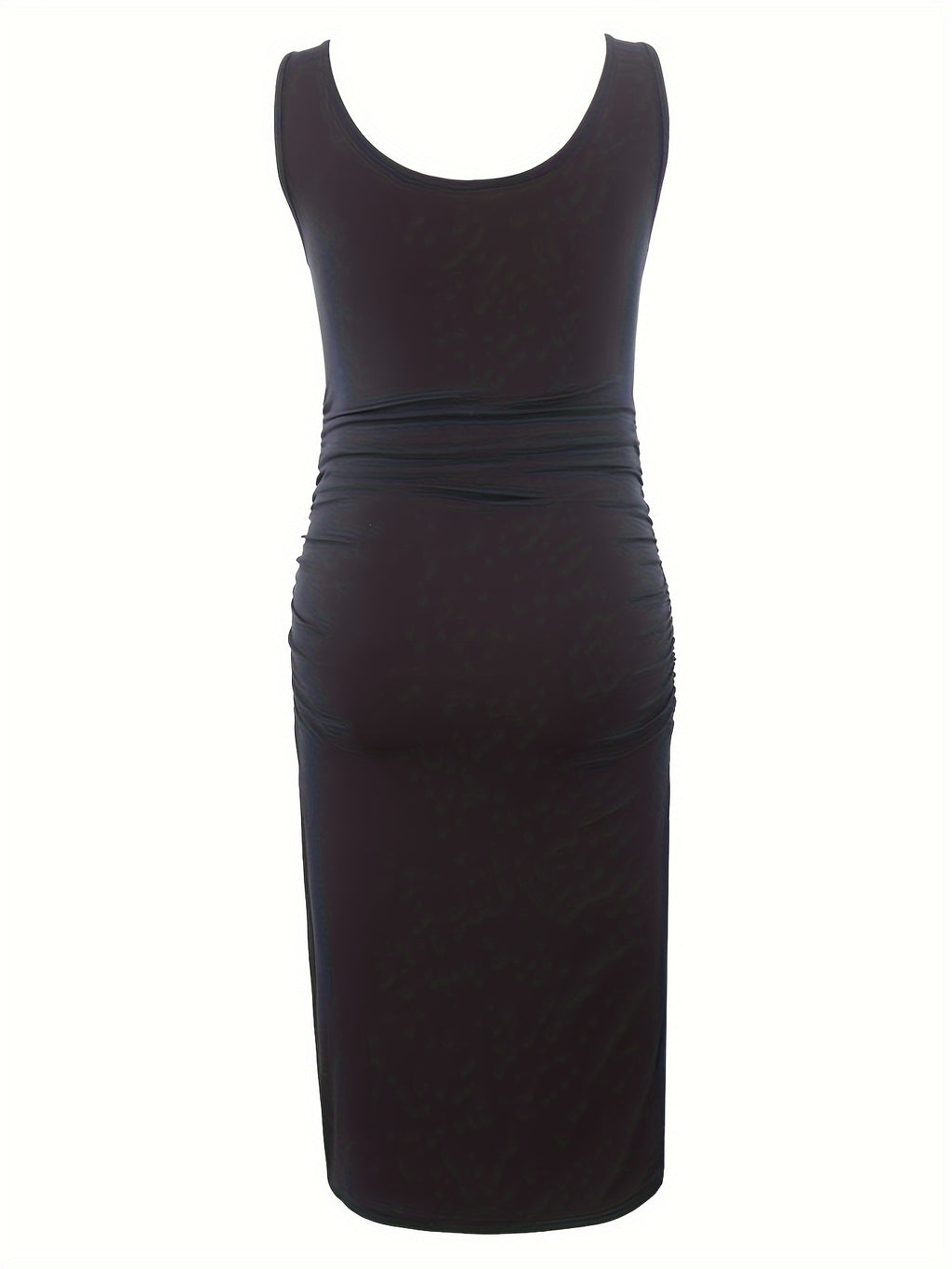 Maternity Dress Sleeveless Women Summer Side Ruched Scoop Neck Pregnancy Bodycon Casual Dress Soft Jersey Mama Clothes