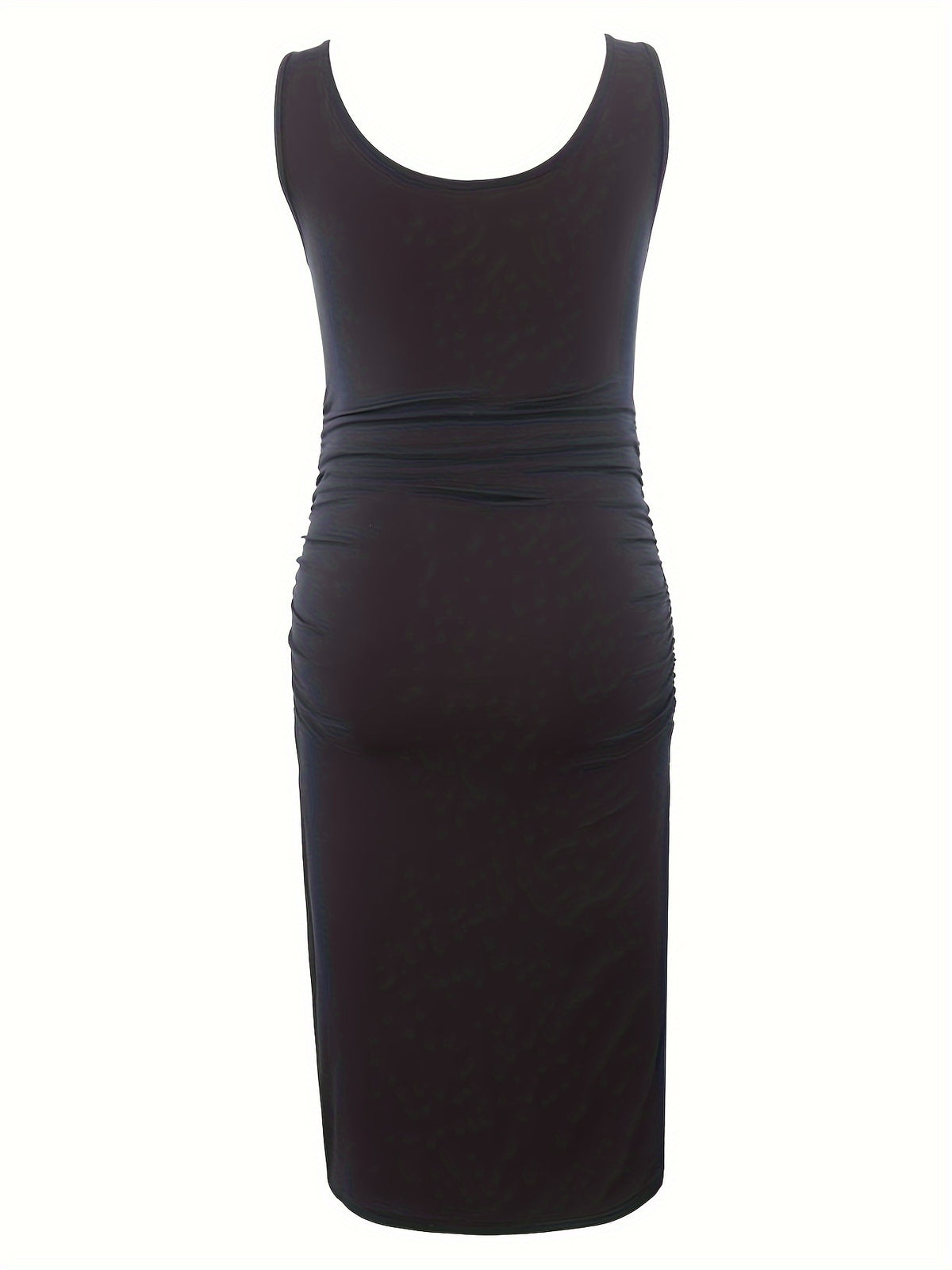 Maternity Dress Sleeveless Women Summer Side Ruched Scoop Neck Pregnancy Bodycon Casual Dress Soft Jersey Mama Clothes