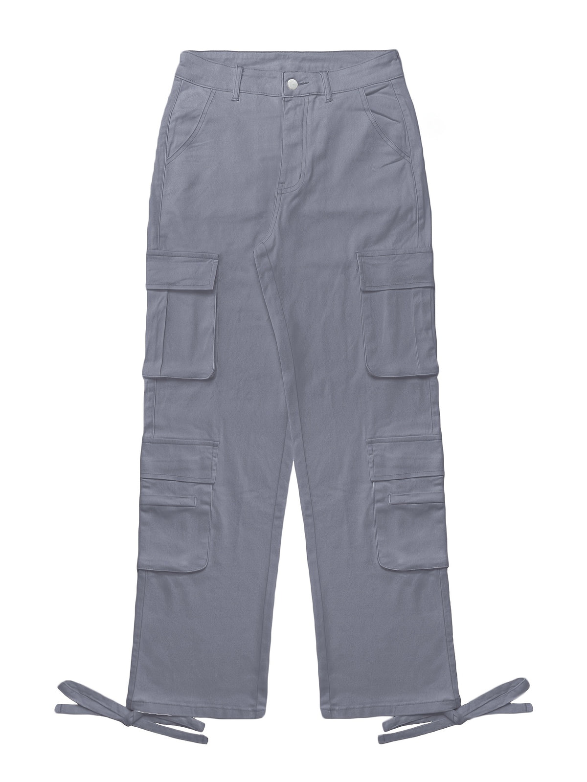 Low Waist Cargo Denim Pants Women Street Hip-Hop Style Multi Pocket Wide Leg Workwear Casual Jeans Apricot Grey Khaki S-XXL