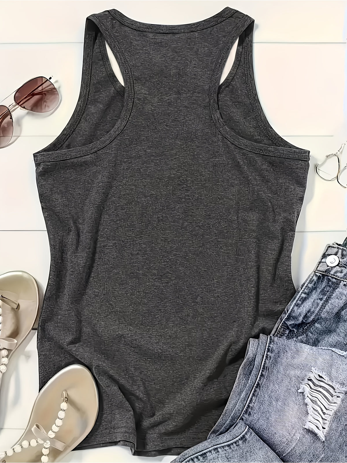 Paw Print Tank Top Women U Neck Heart Print Casual Spring Summer Sleeveless Top S-XXL