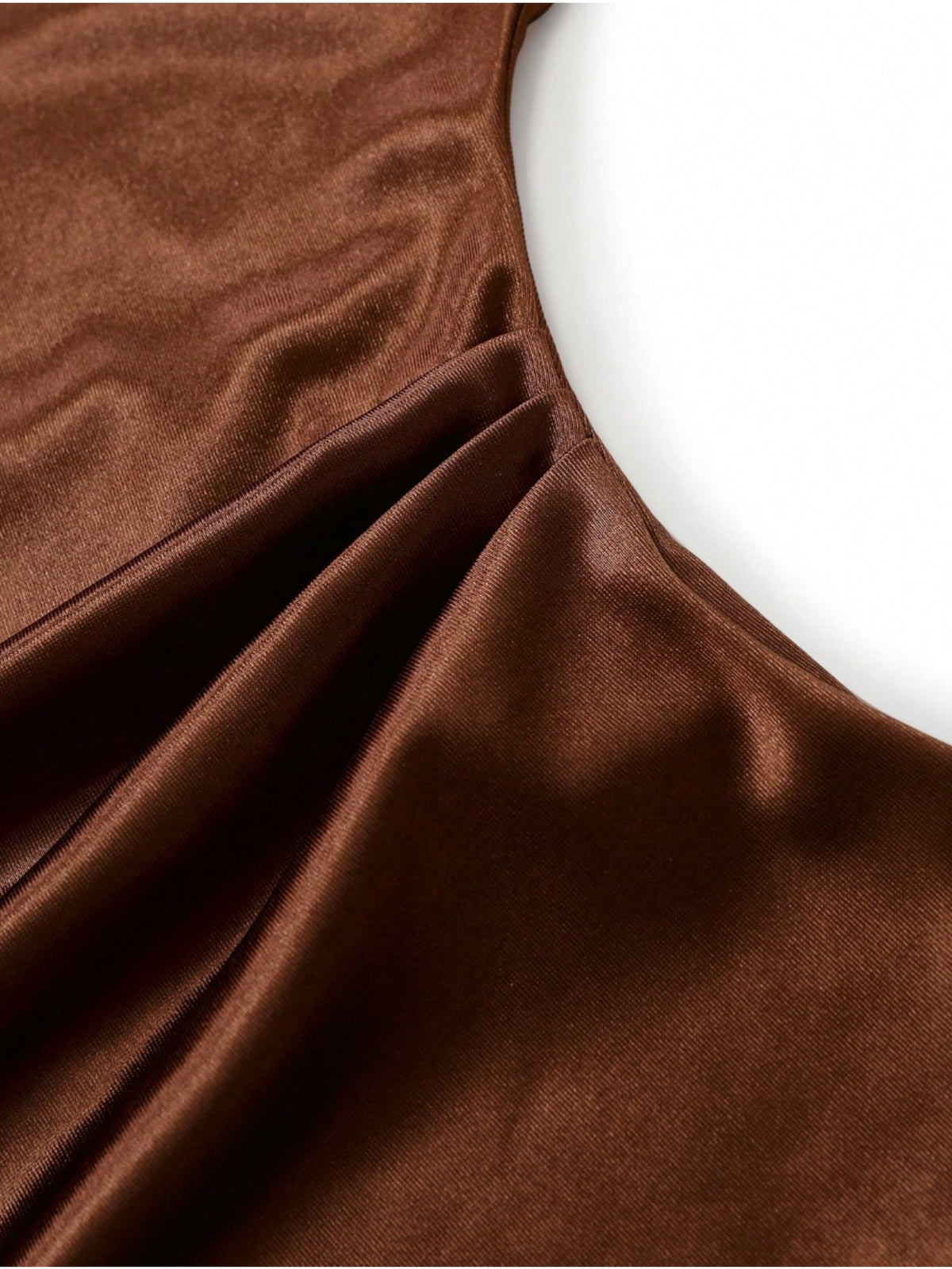 Women 2pcs Set Dark Brown Turtleneck Short Sleeve Twist Top Fishtail Midi Skirt Vintage Relaxed Chic Fall Winter Outfit