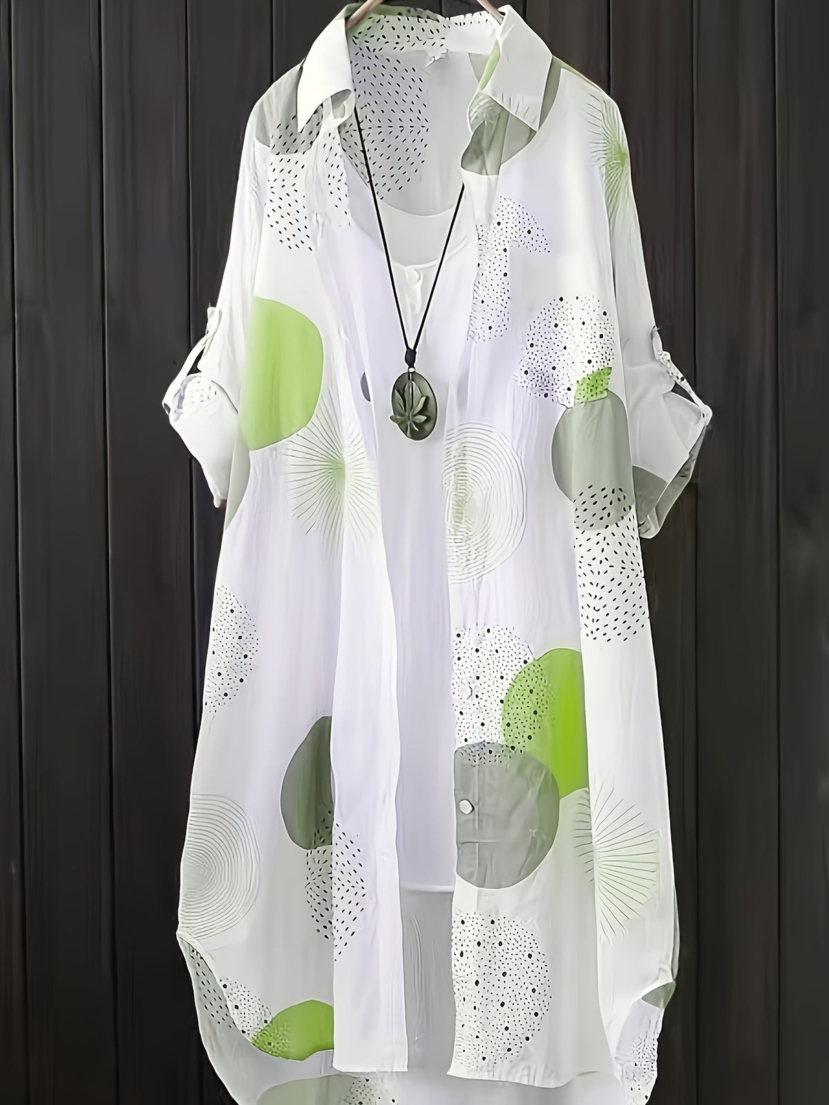 Women's Geometric Print Loose Blouse Long Sleeve Casual Elegant Shirt 100% Polyester Semi-Sheer Woven Top Fall Holiday Weekend Fashion