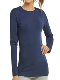 Women's Classic Fit Long Sleeve Crew Neck T-Shirt 95% Cotton Soft Everyday Basic Layering Tee Multi Color