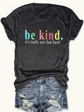 Letter Print Crew Neck Casual Tee Women Short Sleeve Soft Knit Stretchy Everyday Layering Top Spring Summer Fall S-XXL