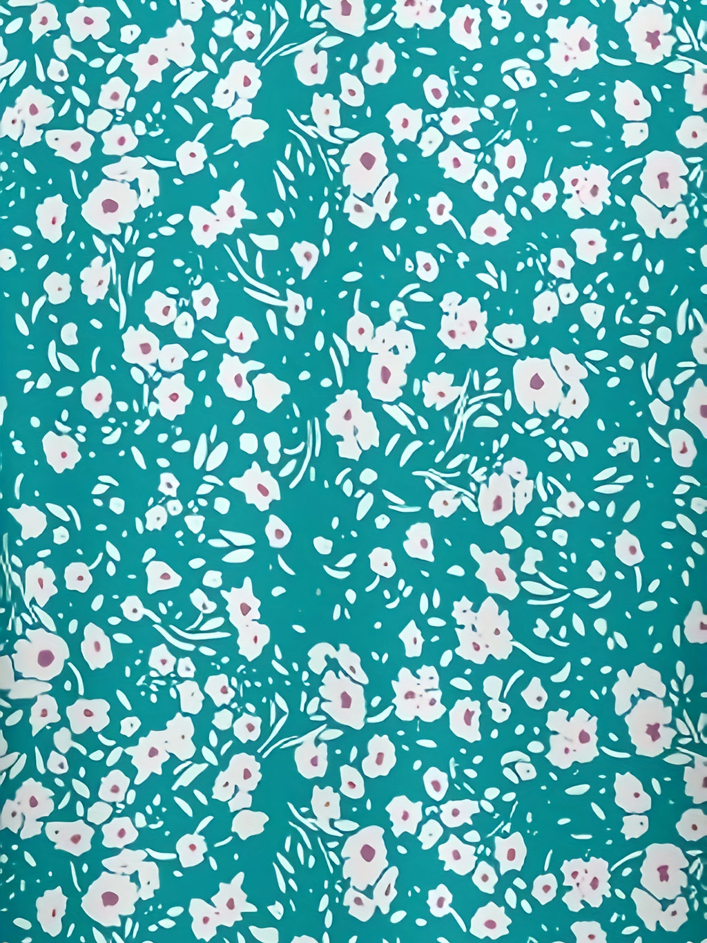 Women's Floral Print Notched Neck Blouse Flare Sleeve Spring Fall 100% Polyester Machine Washable Mineral Green S-XL