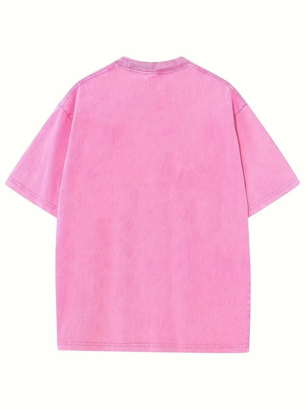Retro Washed Print Loose T-Shirt for Women - 230g Thick Crew Neck Short Sleeve Street Style Casual Tee Spring Summer Machine Washable