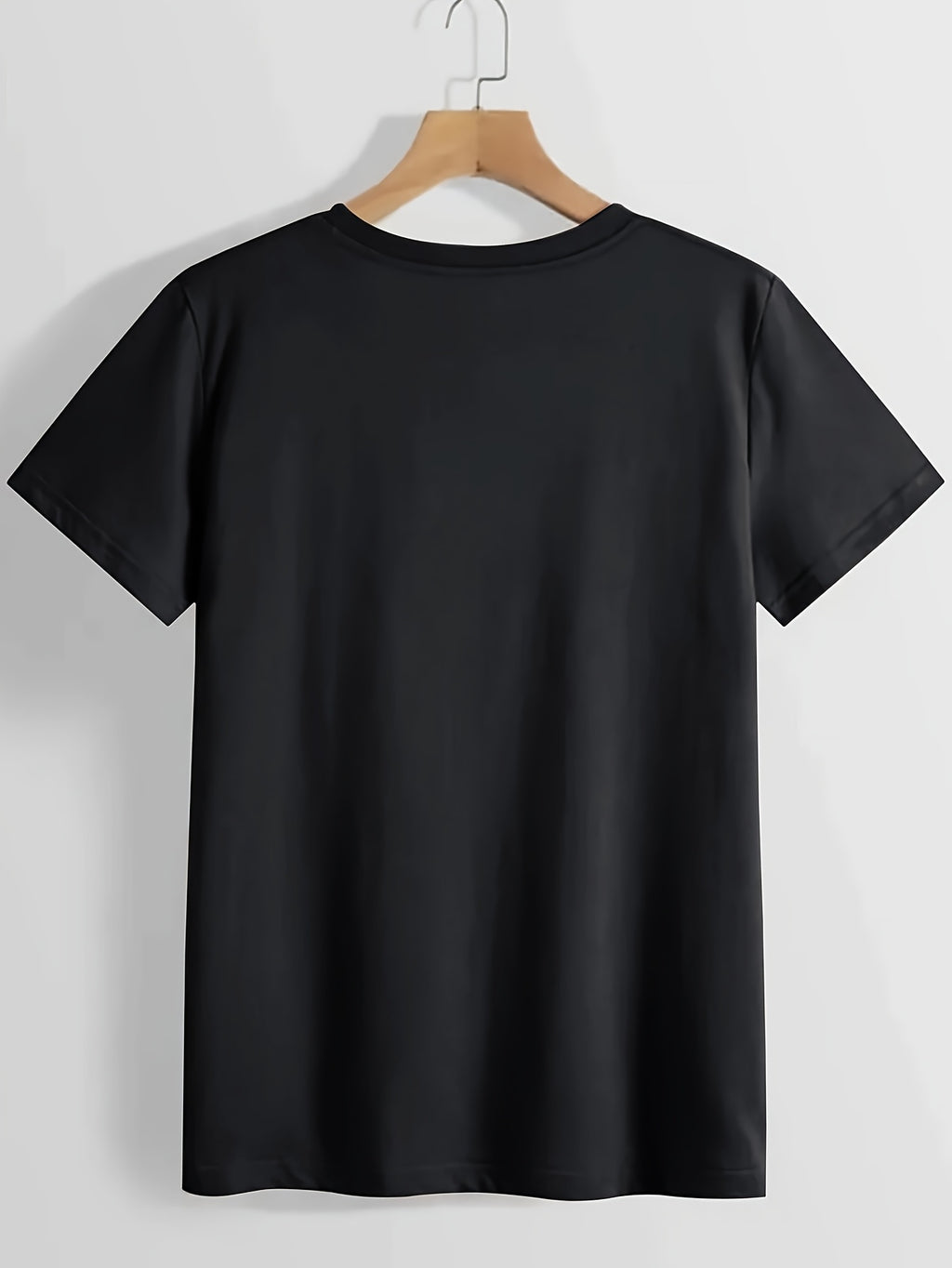 Ghost Print V-Neck T-Shirt Women Casual Short Sleeve Graphic Tee Fun Holiday Gift Spring Summer Top S-XXL