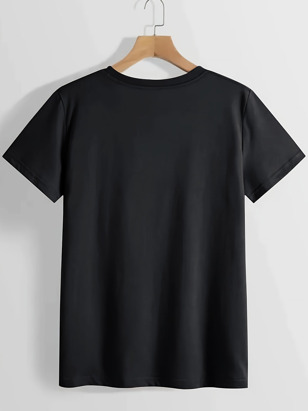 Ghost Print V-Neck T-Shirt Women Casual Short Sleeve Graphic Tee Fun Holiday Gift Spring Summer Top S-XXL