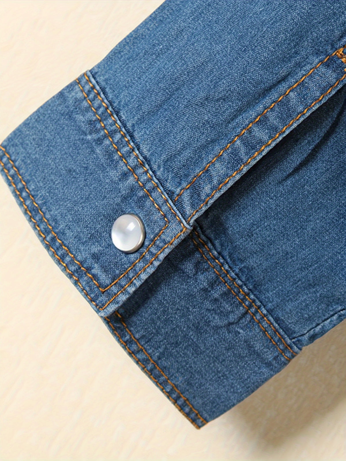 Women's Roll-Up 3/4 Sleeve Tie Front Knot Shirt Chambray Denim Crop Top Button Detail White Blue XS-XXL