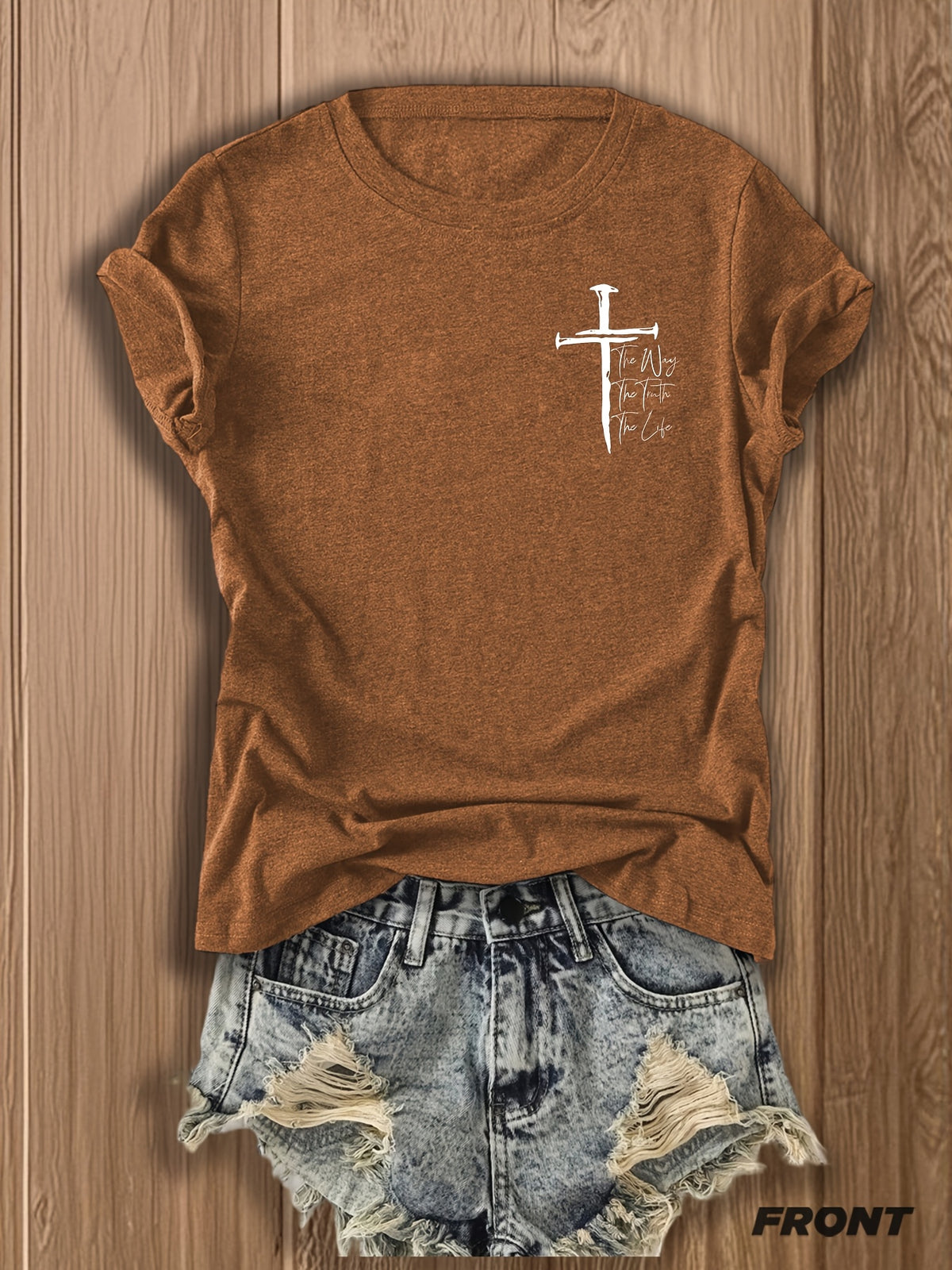 Christian Cross Graphic Tee Women Faith Inspirational T-Shirt Patriotic Religious Casual Tops
