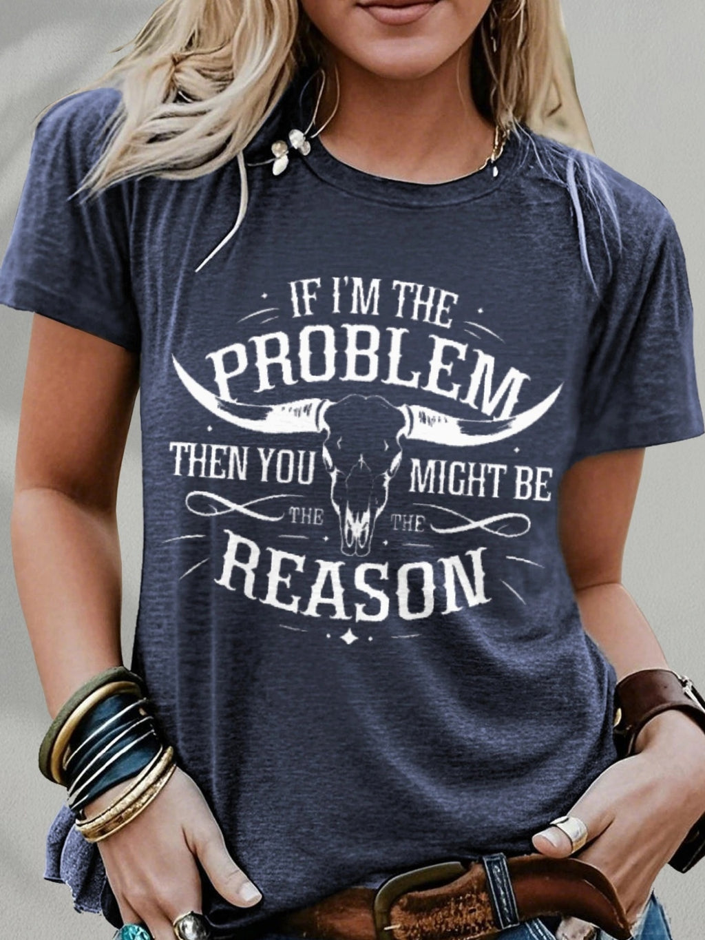 Letter Print Crew Neck T-Shirt Women Soft Stretch Casual Everyday Tee Chevron Jersey Knit All Season XS-XL