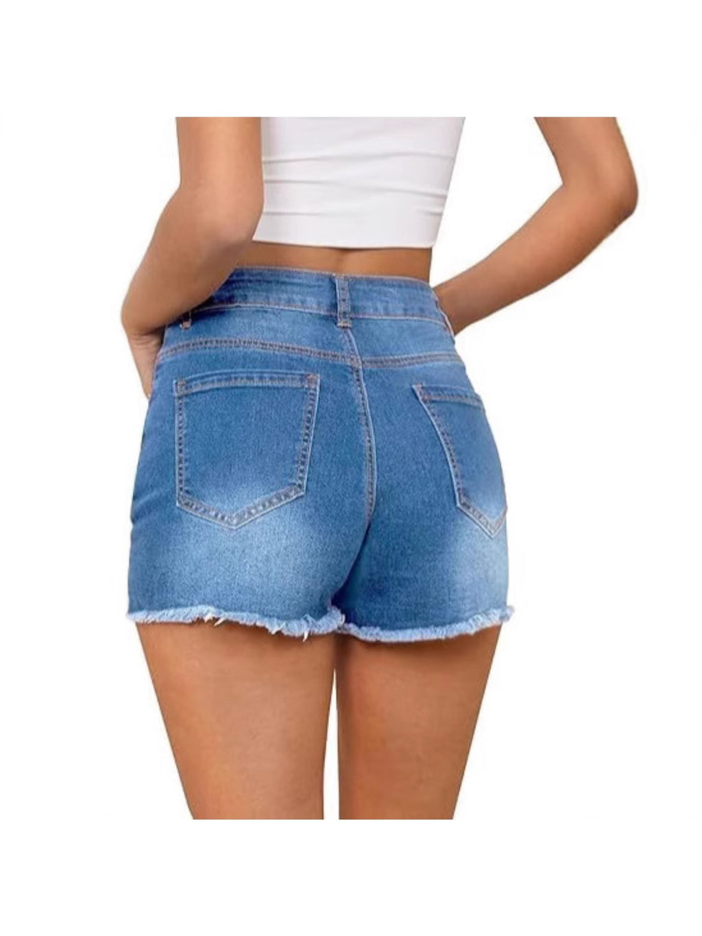 High Waisted Ripped Denim Shorts Women Casual Distressed Raw Hem Jean Shorts Loose Fit Streetwear Summer Outfits
