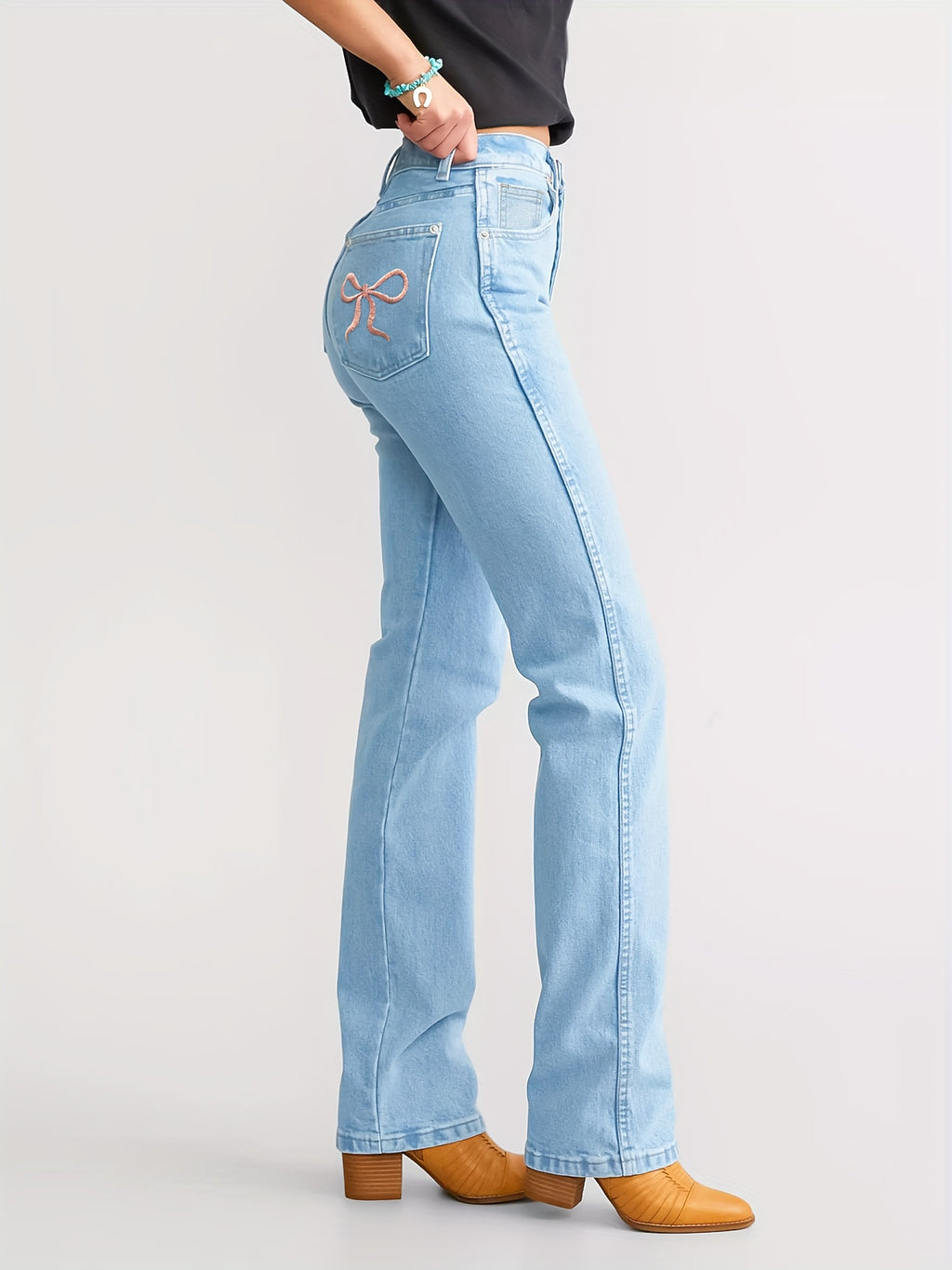 Straight Leg Blue Jeans for Women Classic Retro Casual High Waist Denim Pants Niche Style All-Season Versatile S-XXL