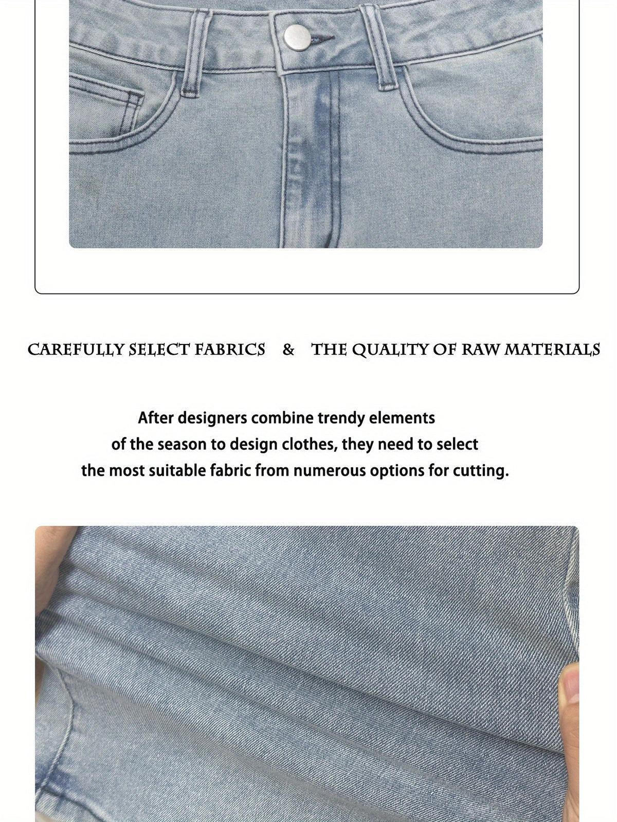 High Waist Stretch Flare Jeans Women Wide Leg Pants with Pockets – Solid Color Street Style, All-Season Comfortable Denim, Machine Washable