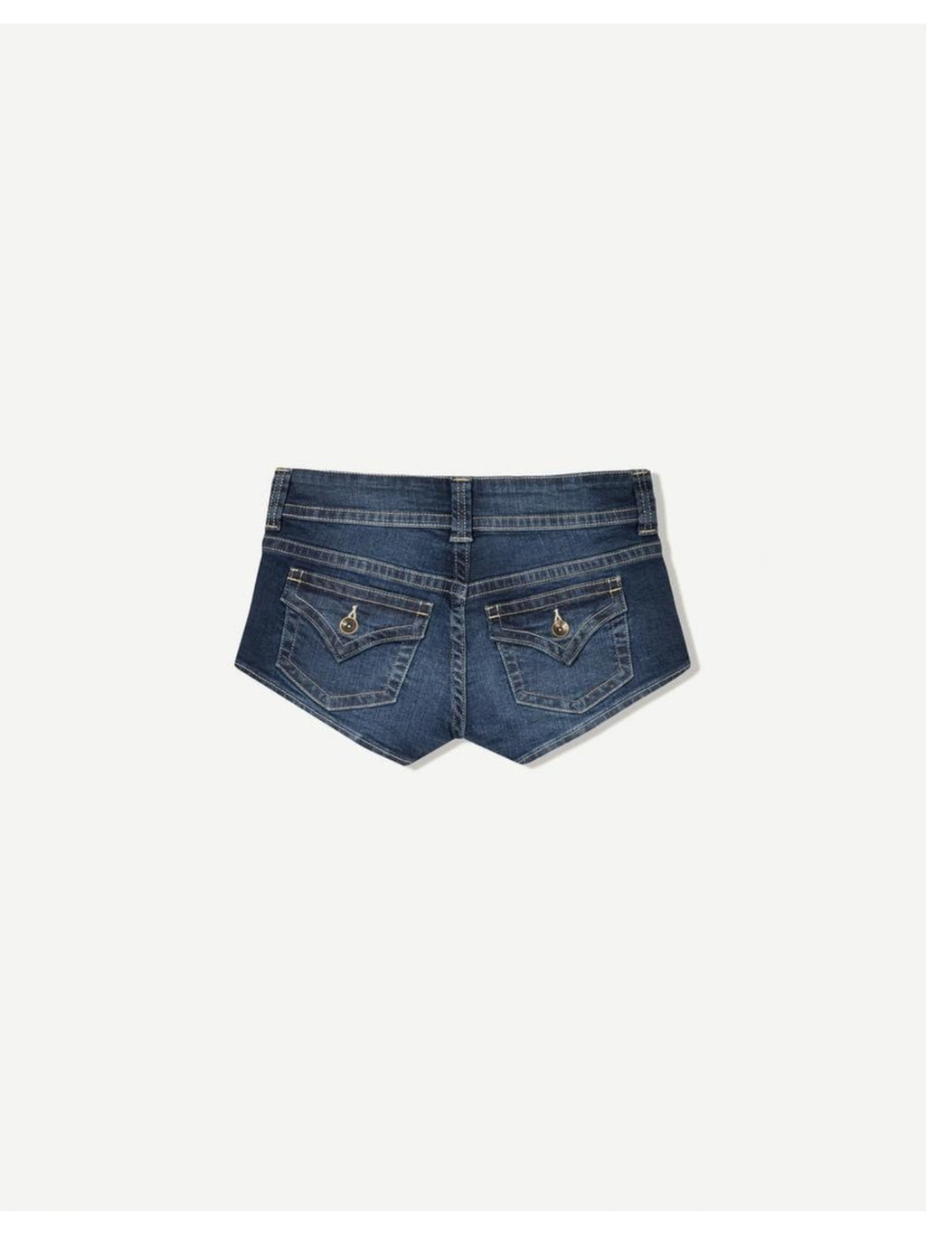 Low Rise Double Button Denim Shorts for Women - Bodycon Slim Fit Back Pocket Hot Pants, Sexy Casual Office Vacation Jean Shorts for Summer