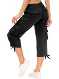 Women's Cargo Capri Pants Quick Dry Lightweight Hiking Travel UPF 50+ | Multi-Pocket Stretch Casual Workout Pants 92% Polyester for Outdoor Adventure Spring Summer