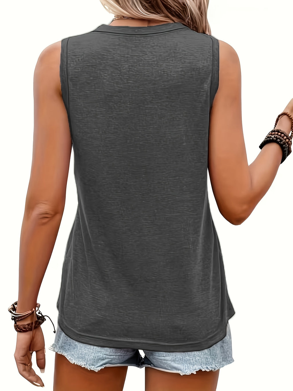 Texas Outline Print Sleeveless Tank Top for Women - Loose Casual Breathable Round Neck T-Shirt Vest, Lightweight Machine Washable Summer Top for Outdoor & Everyday Wear