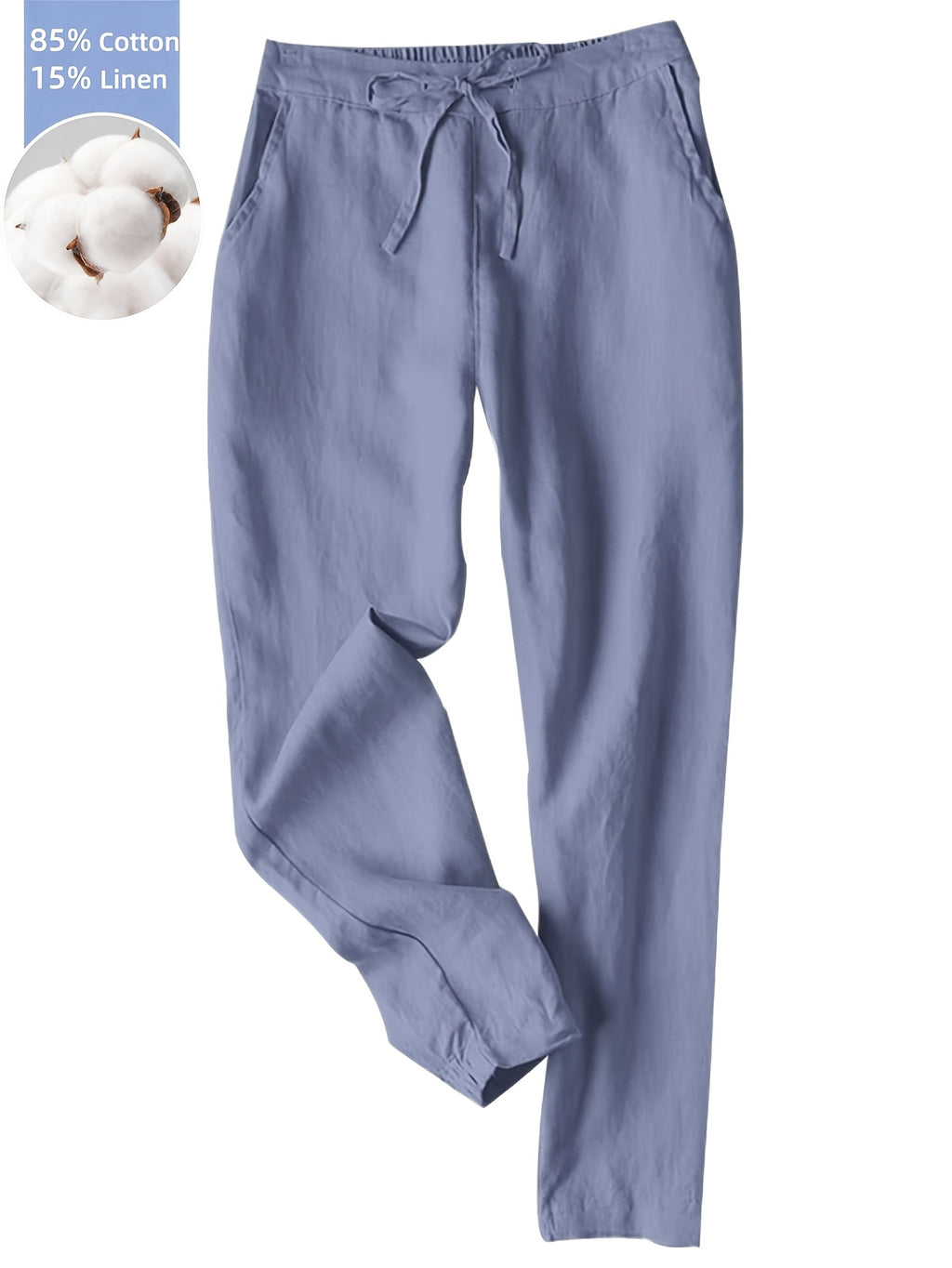 Women's Linen Pants Wide Leg Drawstring High Waist Beach Palazzo Pants | Casual Boho Vacation Trousers Summer