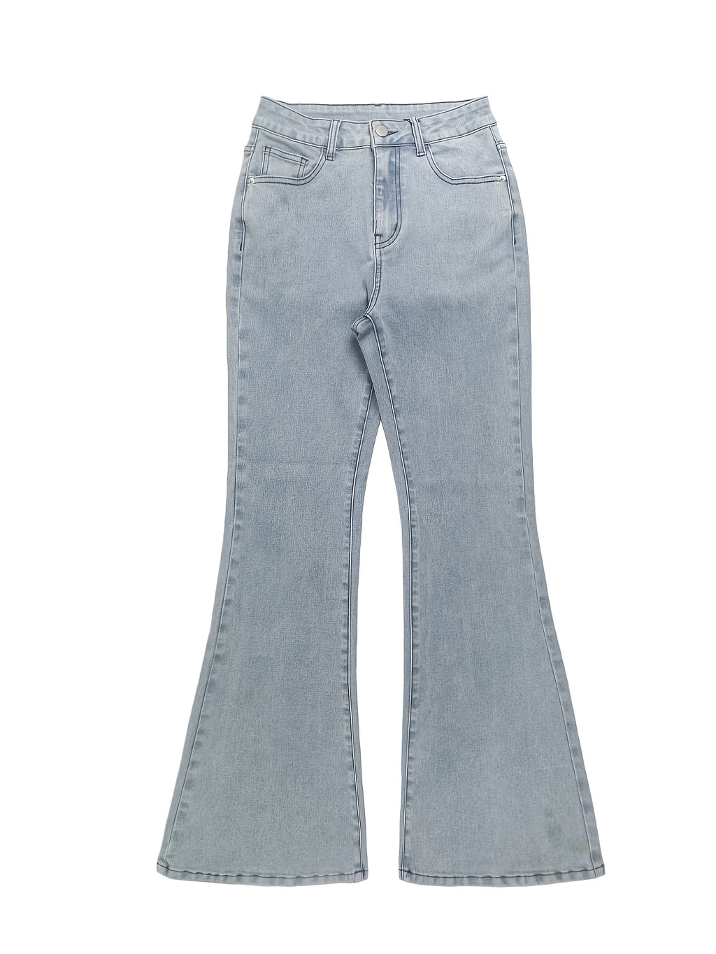 Women's Y2K Straight Leg Denim Pants High Elastic Vintage Street Style Solid Color Long Jeans Versatile Trendy Fashion Bottoms