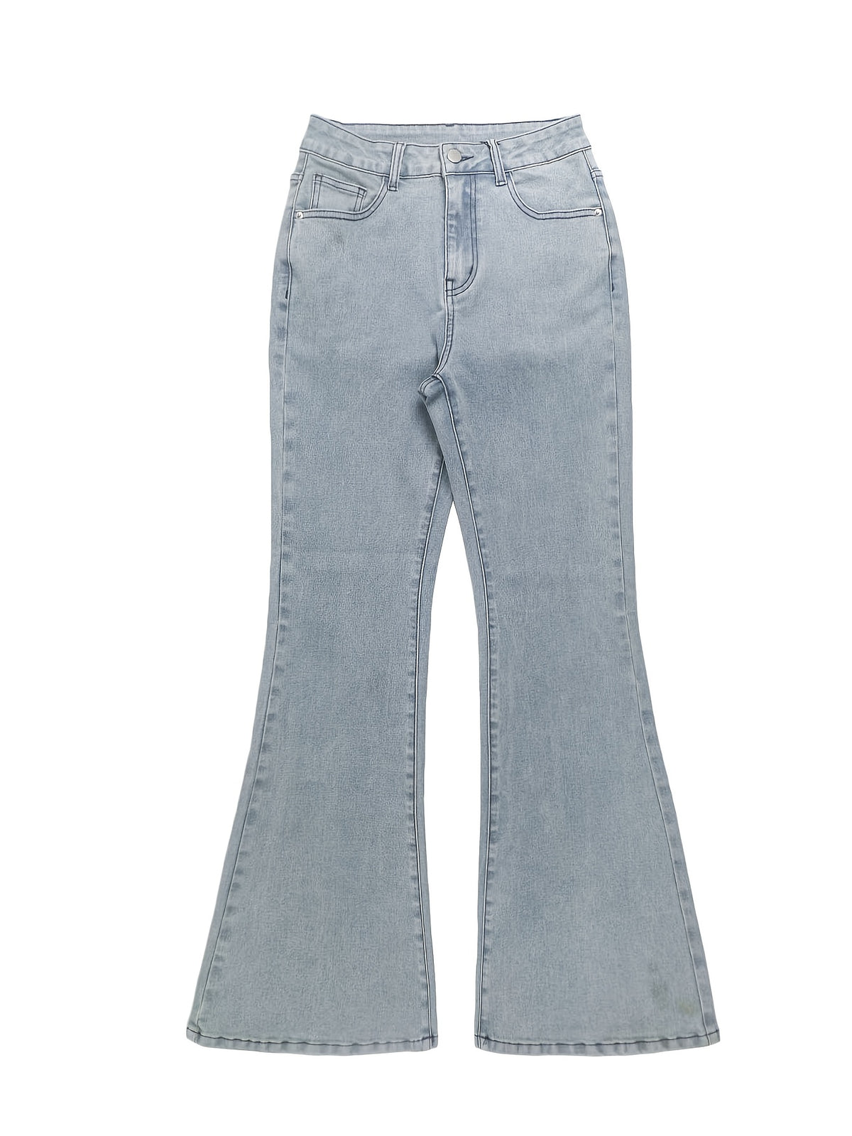Women's Y2K Straight Leg Denim Pants High Elastic Vintage Street Style Solid Color Long Jeans Versatile Trendy Fashion Bottoms
