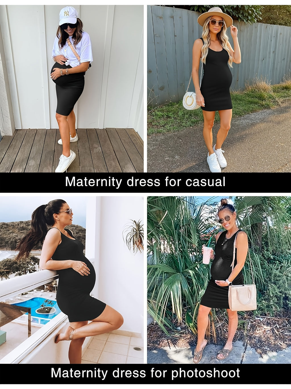 Maternity Bodycon Side Ruched Dress for Women - Soft Rayon Spandex Baby Bump Midi Dress, Baby Shower Photography Daily Wear, Sizes S-XL