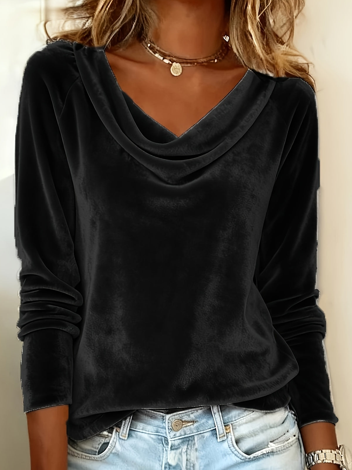 Women's V-Neck Ruffle Collar Long Sleeve Blouse Elegant Dressy Pullover Shirt Daily Wear Work S-XXL