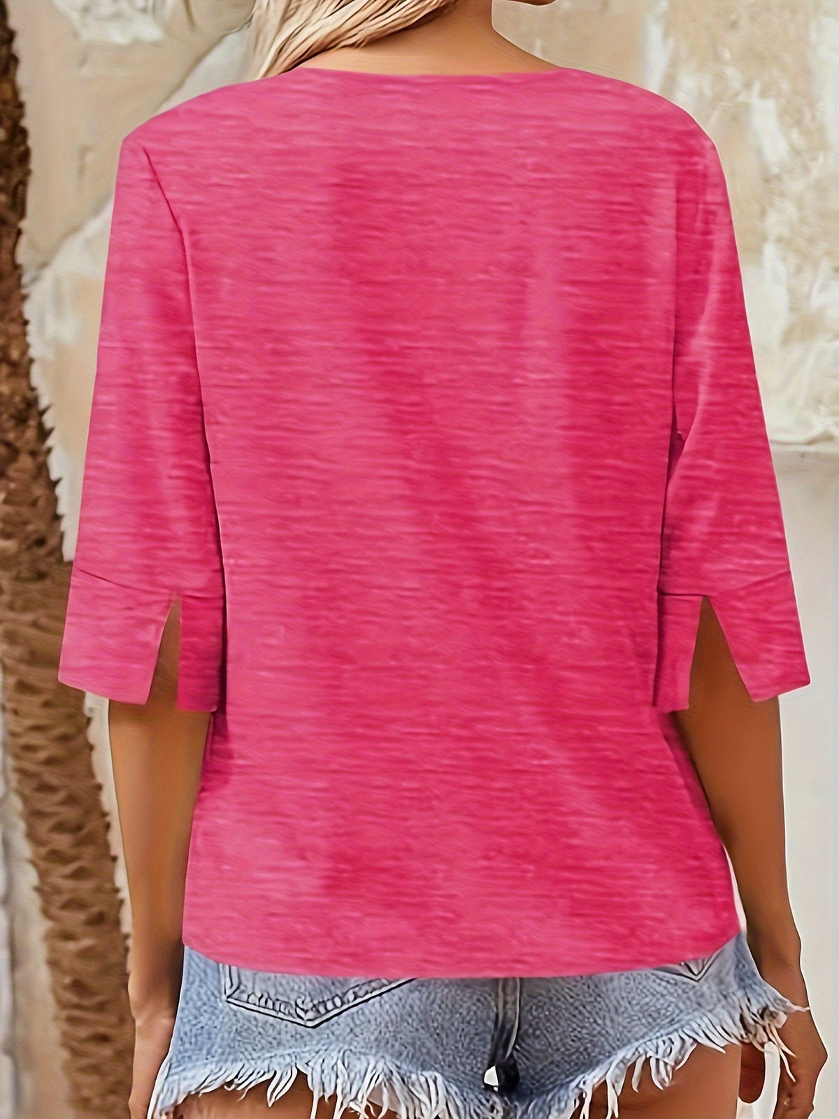V-Neck T-Shirt Women Half Sleeve Loose Basic Tee Viscose Blend Soft Casual Summer Top Regular Fit Lightweight S-XXL