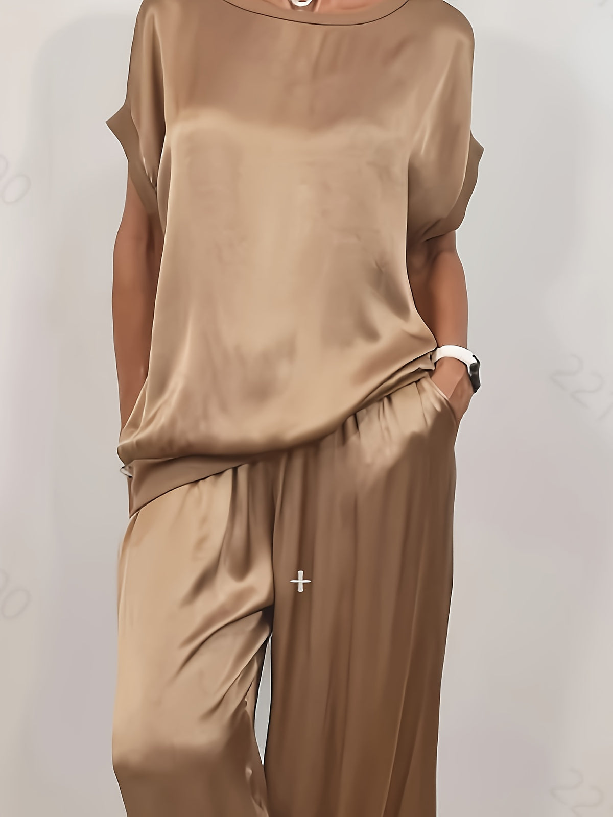 Women's 2 Piece Set Loose Shirt and Wide Leg Pants Casual Trendy Matching Outfit Spring Summer Comfortable Fashion Set