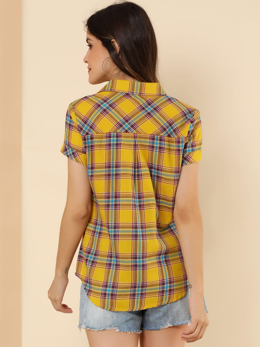 Western Plaid Button Shirt for Women | Classic Flannel Checkered Long Sleeve Top | Casual Country Style Blouse | Machine Washable Women's Plaid Shirt