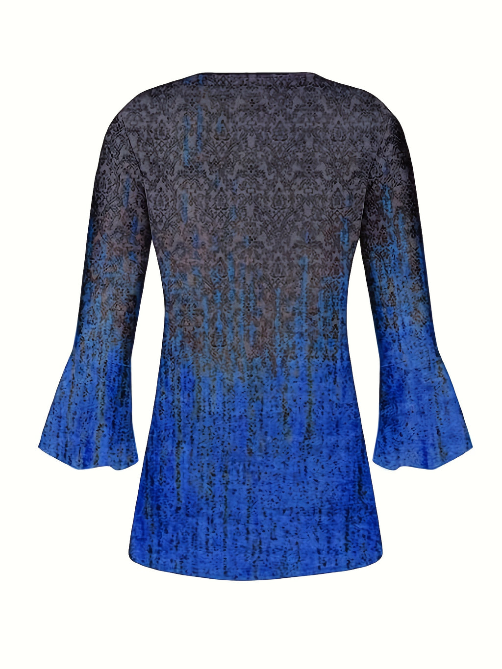 Ethnic Graphic Print T-Shirt Women Vintage Button Front Crew Neck Casual Boho Tee Spring Summer S-XXL