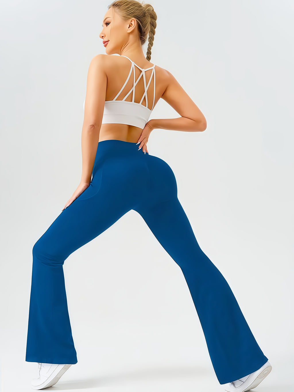Flare Leggings with Pockets Women 3 Pack Ultra Soft High Waist Tummy Control Bootcut Stretch Pants 4 Colors All Season S-XXL