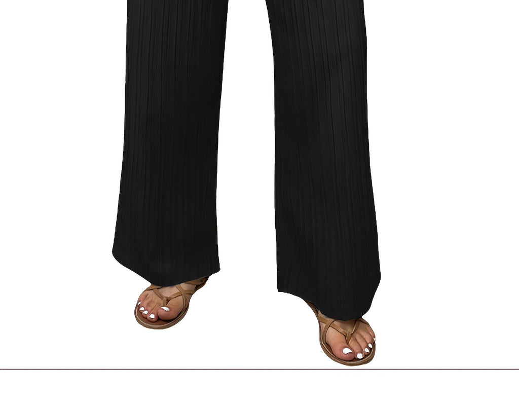 Pleated Wide Leg Pants Women 3 Pack Bow Elastic Waist Loose Straight Leg Long Trousers Spring Summer Daily Commute Casual Versatile S-XXL