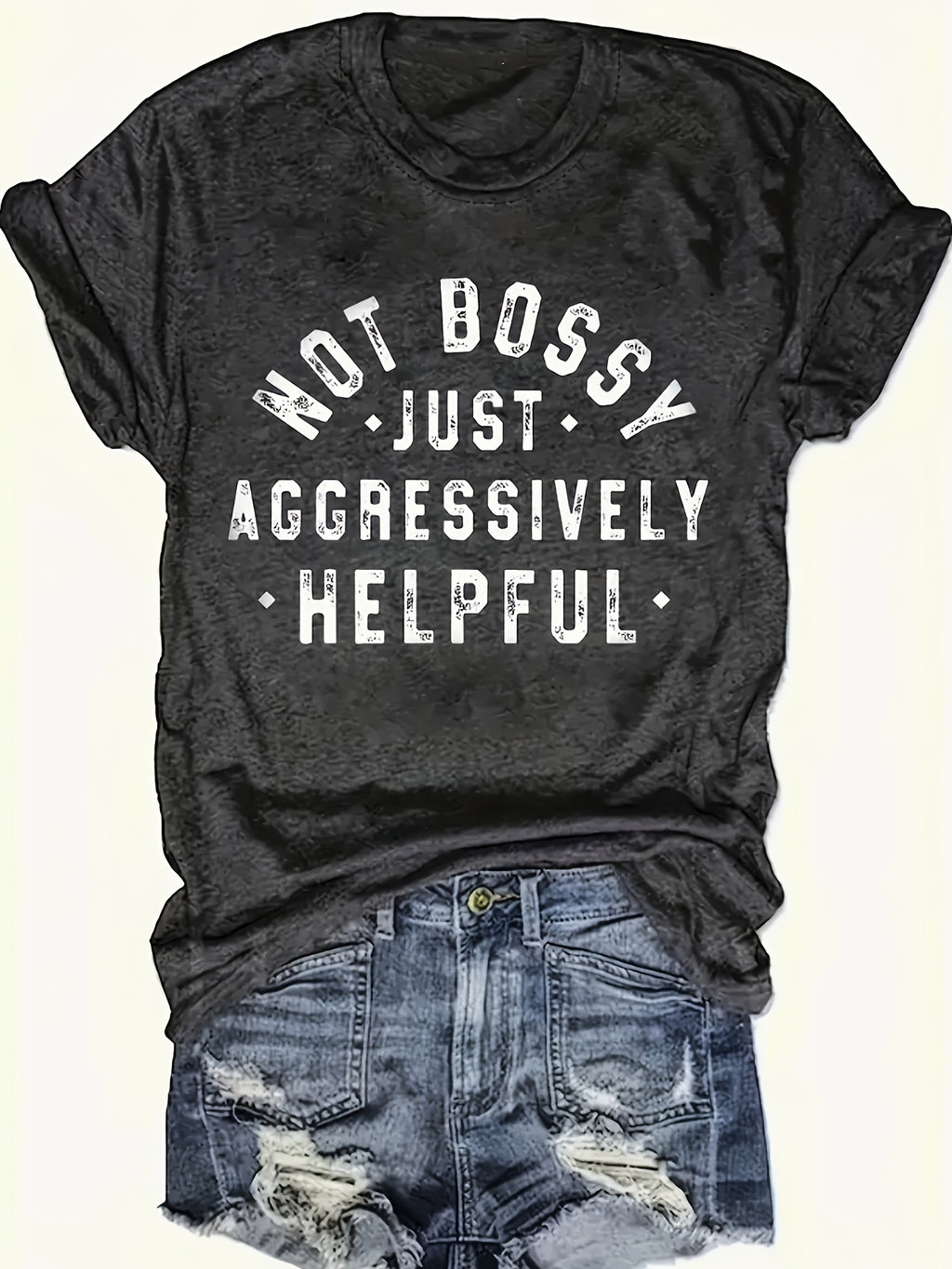 Letter Print Crew Neck T-Shirt Women Short Sleeve Casual Top | Alphabet Graphic Tee Spring Summer