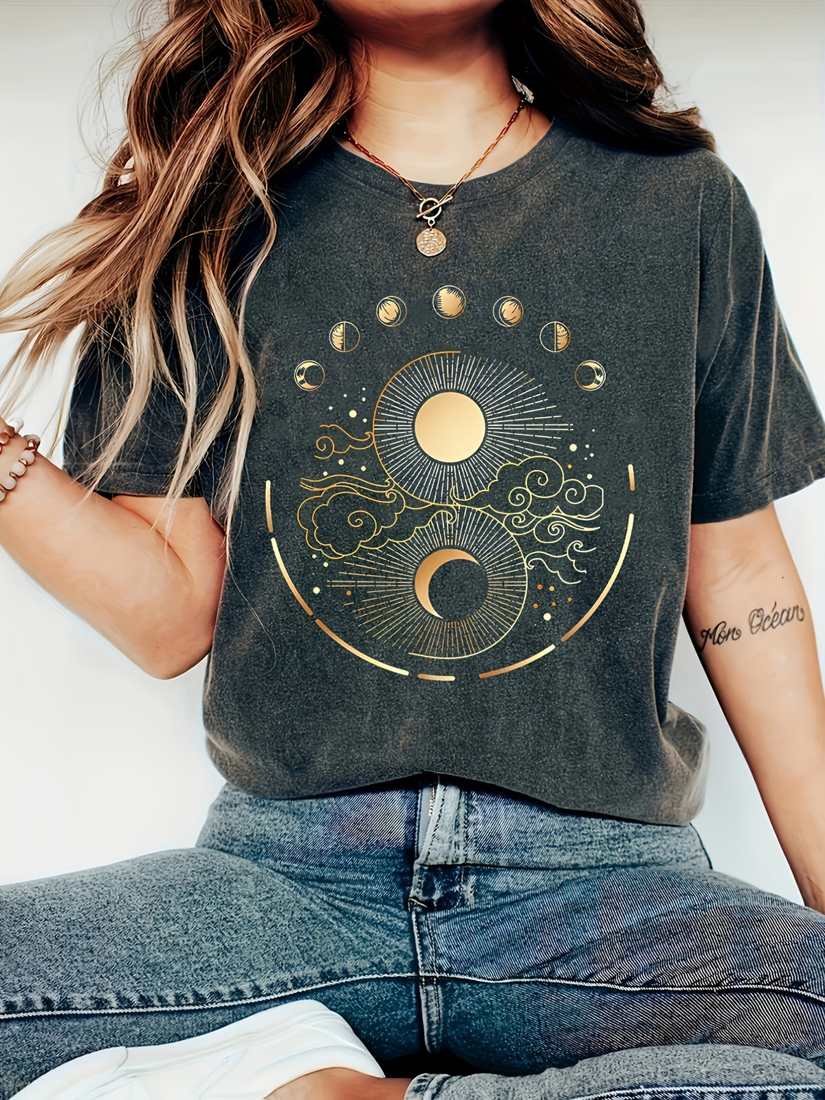 Letter Print Crew Neck T-Shirt for Women - Short Sleeve Lightweight Breathable Casual Graphic Tee 3-Season Everyday Top Multiple Colors
