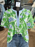 Retro Floral Print Puff Sleeve Blouse Women Vintage Notched Collar Casual Top Multicolor Spring Summer Fall S-XXL