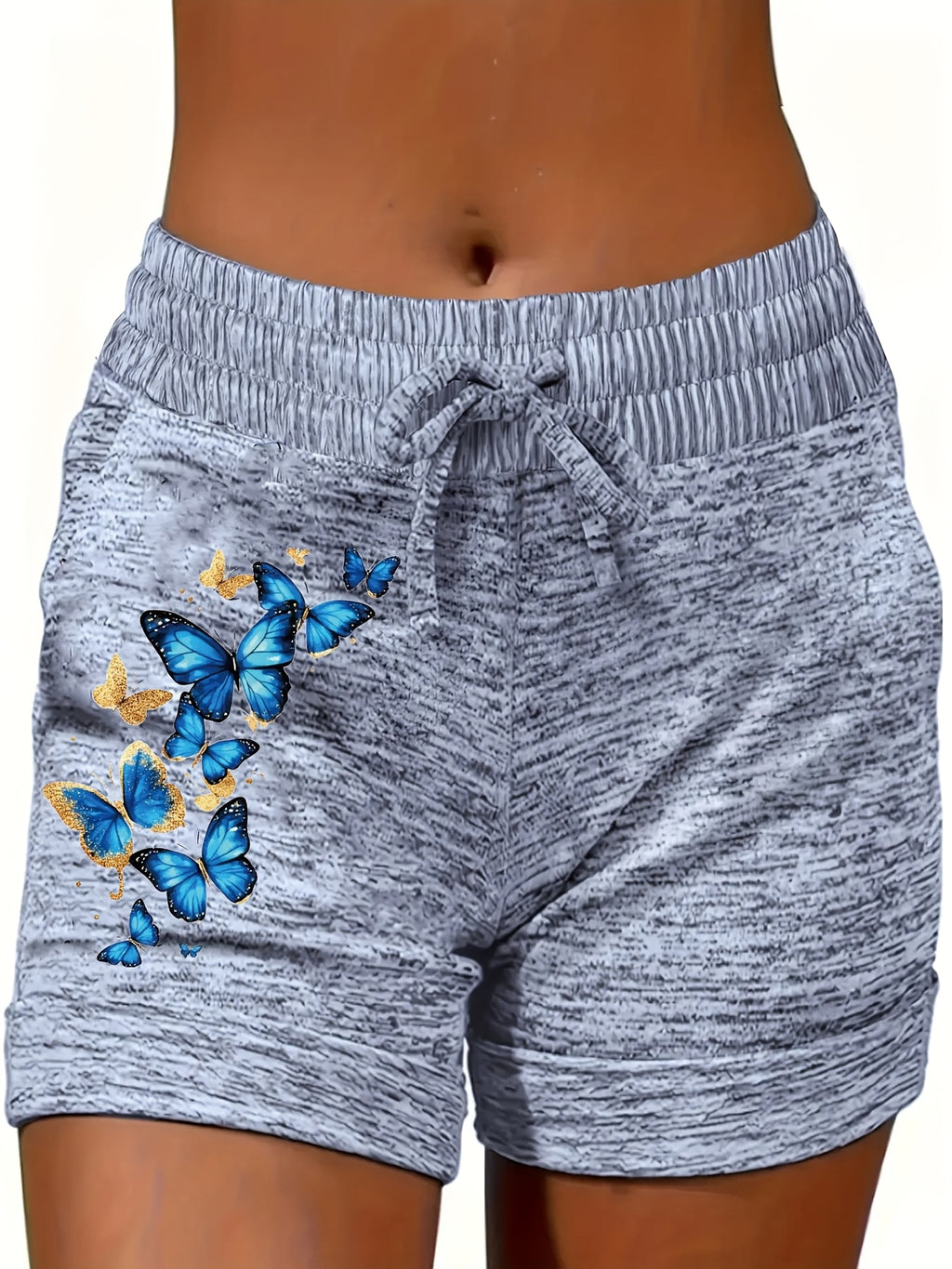 Printed Beach Vacation Shorts Women Casual Summer Holiday Loose Short Pants Light Grey Black Dark Gray S-XXL