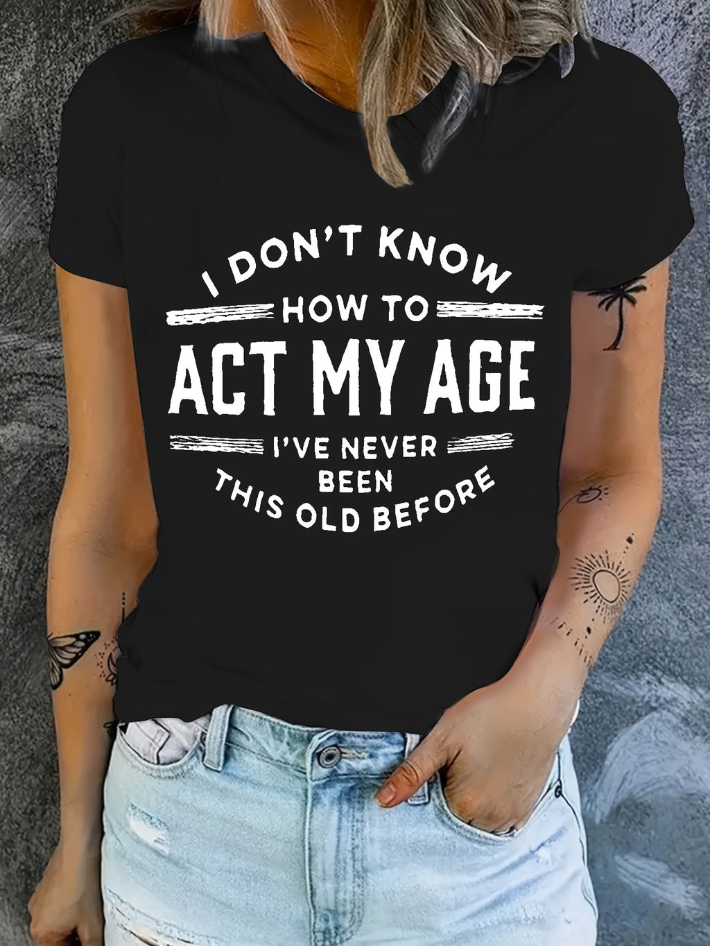 Letter Print T-Shirt Women Casual Short Sleeve Crew Neck Graphic Tee Comfortable Daily Layering Top S-XXL