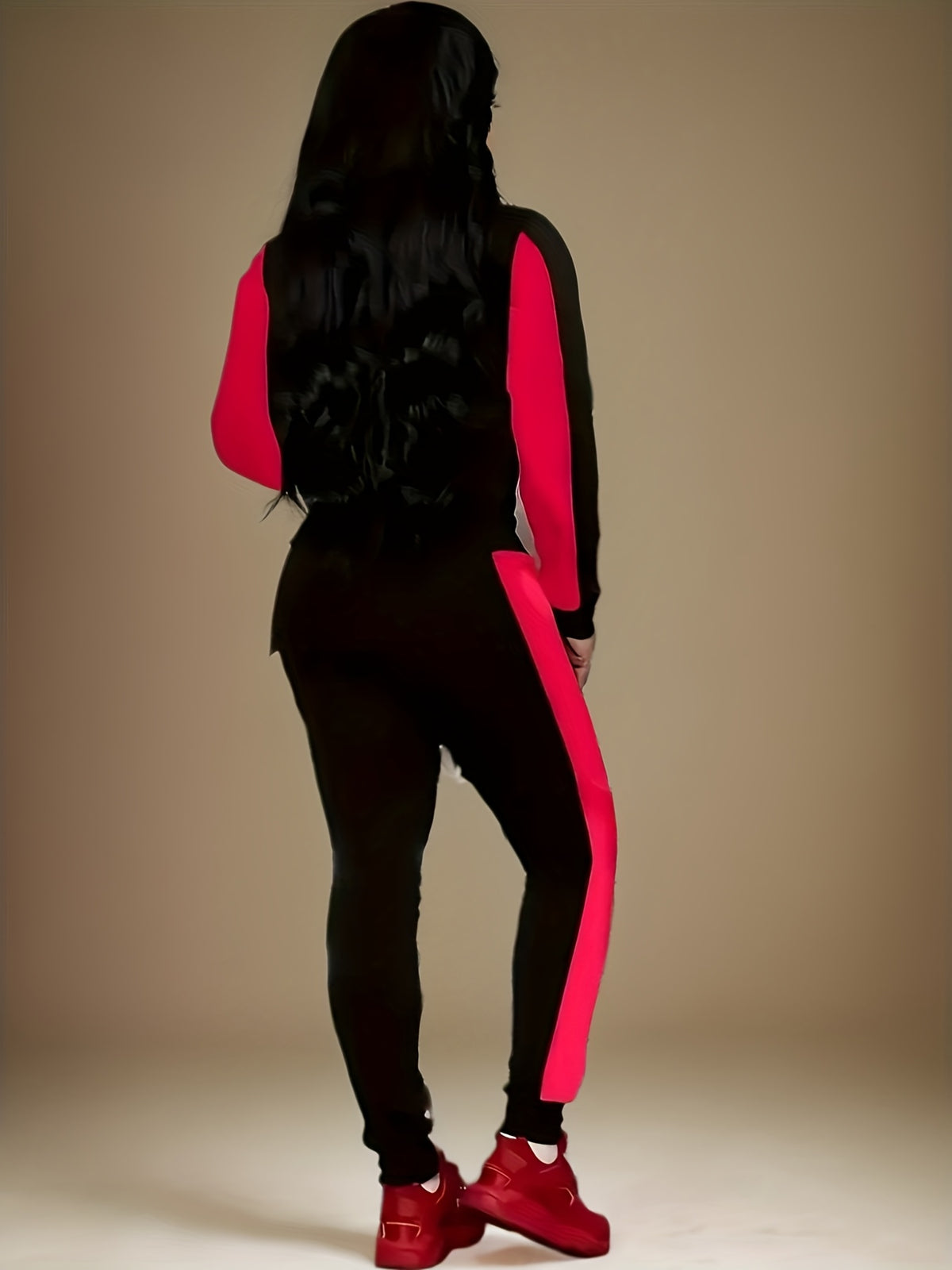 Camo Zip Hoodie Tracksuit Set for Women Camouflage Print Sweatshirt Jogger Pants 2 Piece Casual Streetwear Long Sleeve Red Black S-XXL