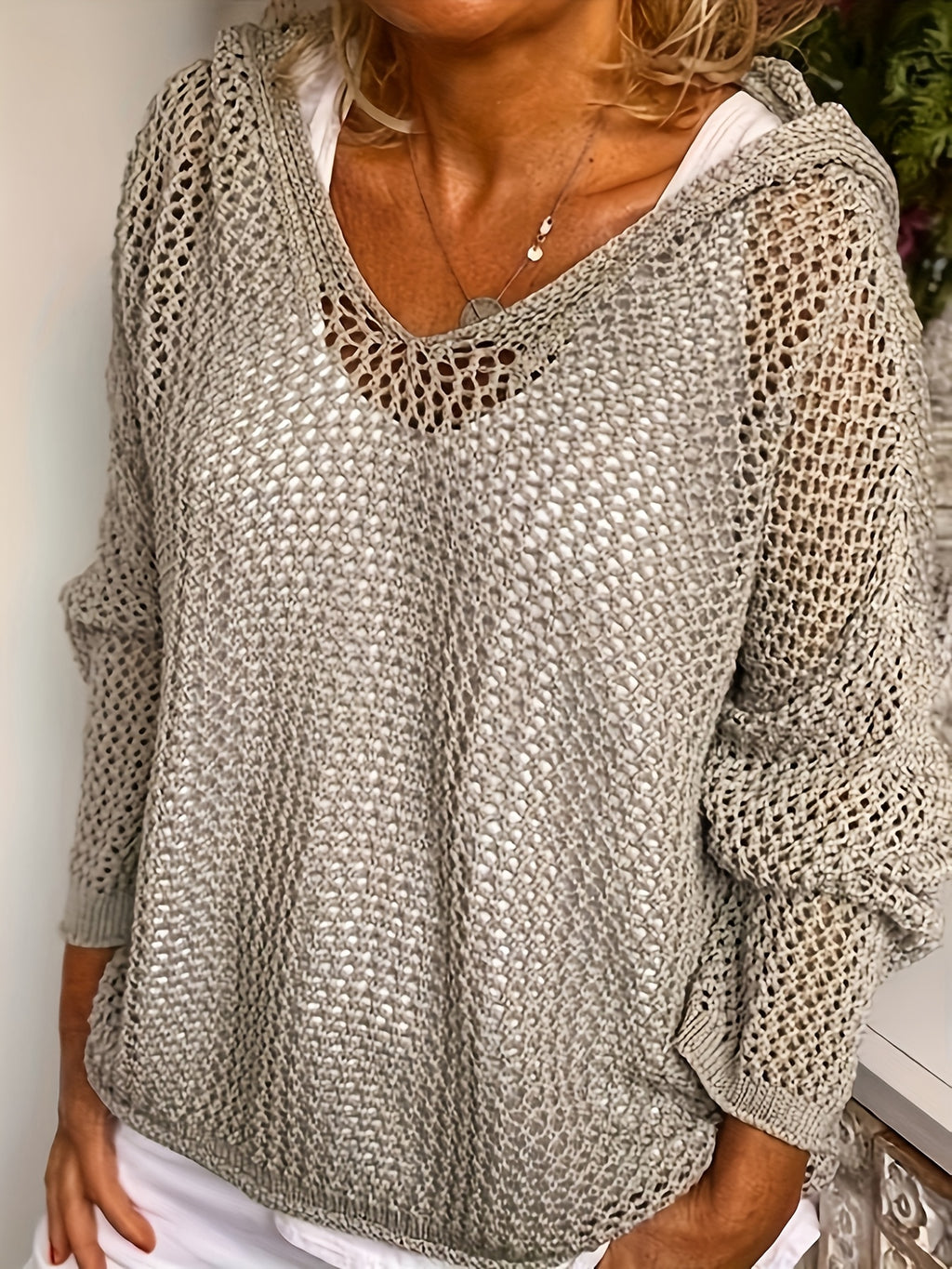 Lace-Up Hooded Pullover Sweater for Women – Lightweight Oversized Hoodie Outerwear for Spring Summer, Casual Wear, Shopping, Strolling & Vacation