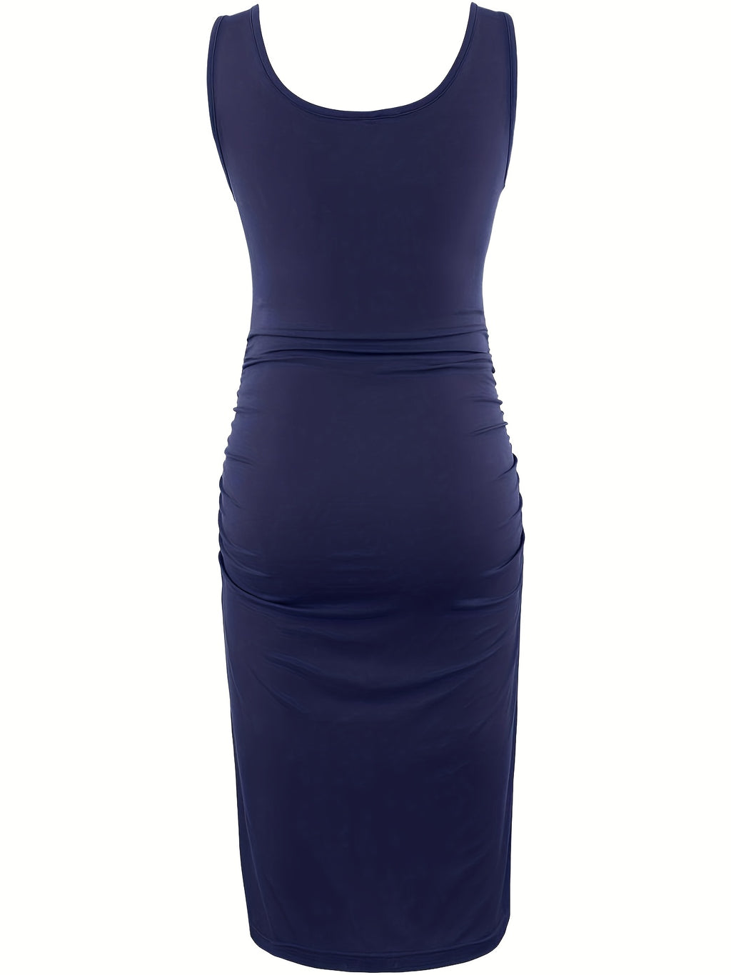 Maternity Bodycon Side Ruched Dress for Women - Soft Rayon Spandex Baby Bump Midi Dress, Baby Shower Photography Daily Wear, Sizes S-XL