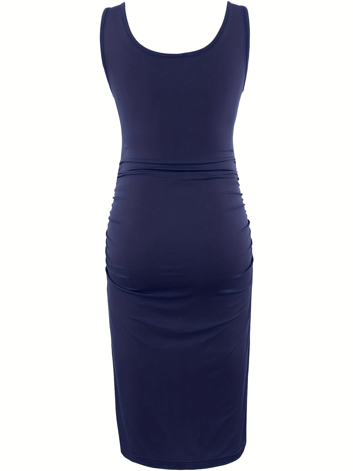 Maternity Bodycon Side Ruched Dress for Women - Soft Rayon Spandex Baby Bump Midi Dress, Baby Shower Photography Daily Wear, Sizes S-XL